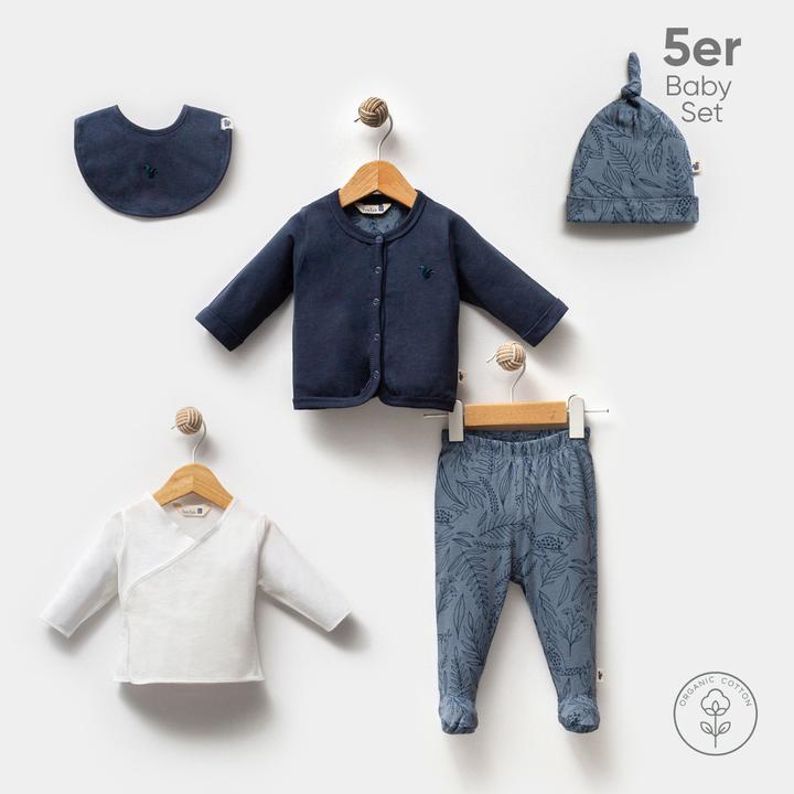 Actual product image TotsTale Premium 5-teiliges Babyset aus Bio-Baumwolle – für Neugeborene – Hose, Mütze, Body u.m. (50, 56, 62, 68)