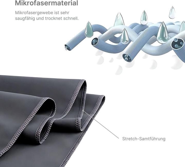 Actual product image Hermex Fitness towel Microfibre sports towel Beach towel Bath towel (152 x 76 cm)