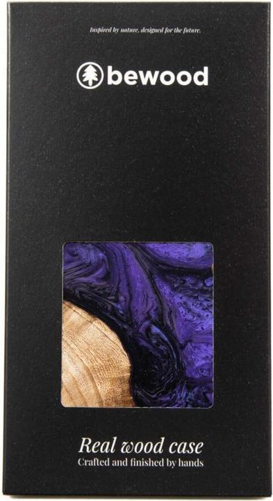 Actual product image Bewood Wood and resin case for iPhone 15 Plus MagSafe Unique Violet - purple and black (Apple iPhone 15 Plus)