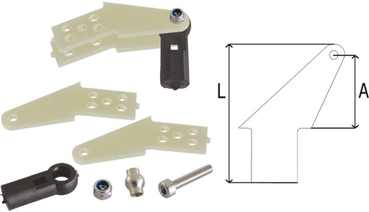 Image du produit Modellbau Lindinger safran à boules gfk m3 45mm dual