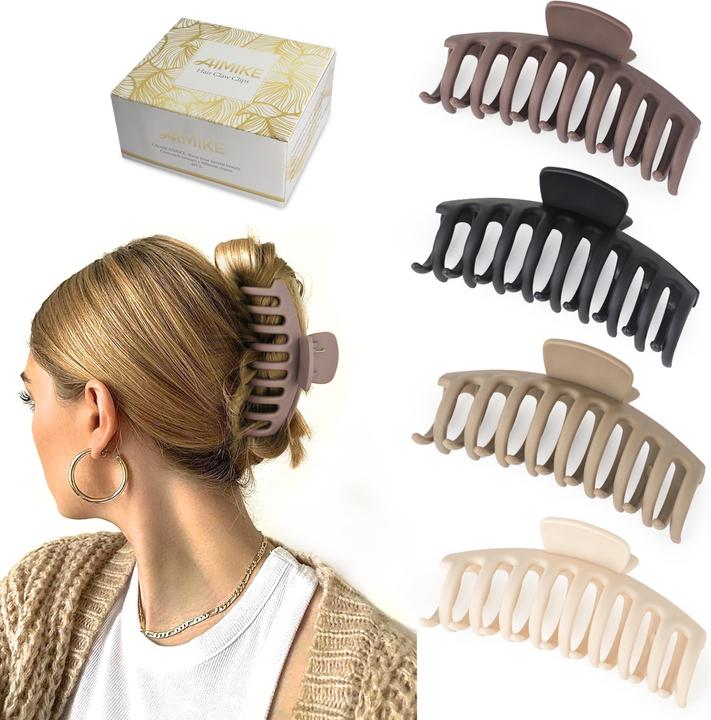 Activity Board 4 Stück Haarspange gross, rutschfeste Kunststoff-Haarspangen mit starkem Halt (4 Stk.)