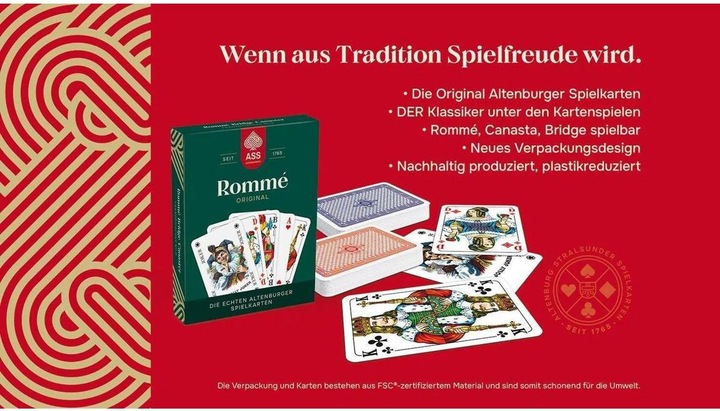 Productafbeelding Cartamundi Romme/Canasta/Bridge 2x55 kaarten in kaartendoosje (Duits)