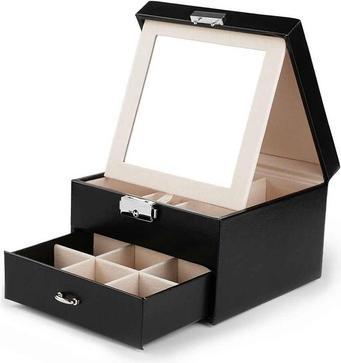 Ecarla Jewellery Box With Mirror And Drawer Noir