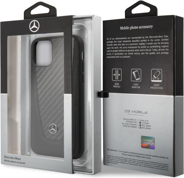 Immagine prodotto Mercedes-Benz Custodia rigida iPhone 11 Pro in pelle e fibra di carbonio (Apple iPhone 11 Pro)