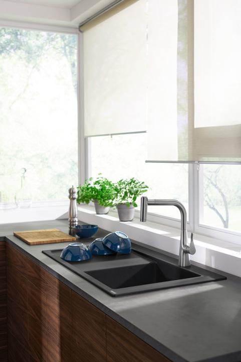 Actual product image hansgrohe HG single-lever sink mixer 220 METRIS DN 15 with sBox pull-out spray ES-Op.