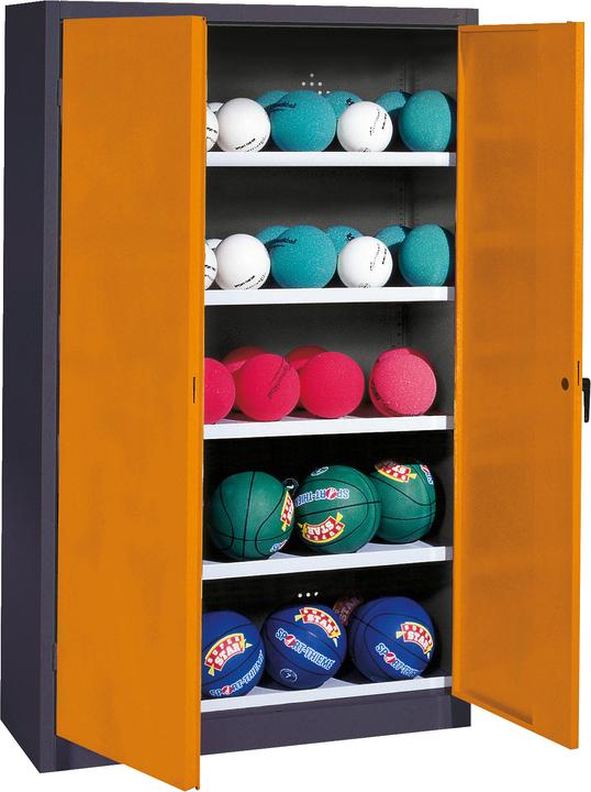 Actual product image C+P Ball cabinet (HxWxD: 195x150x50 cm, with full sheet metal hinged doors, type 3)