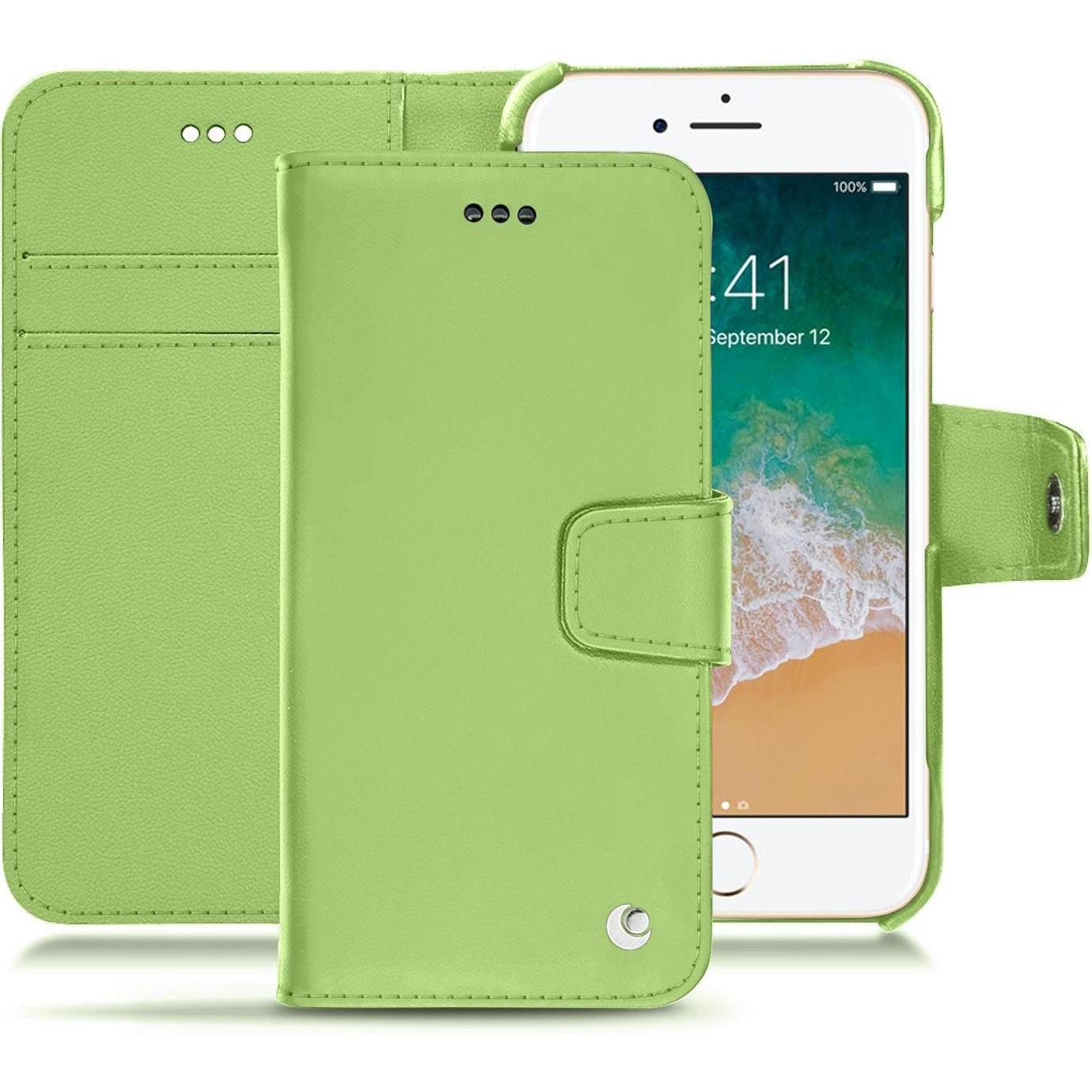 Noreve Lederschutzhülle Wallet (Apple iPhone 7), Smartphone Hülle, Grün