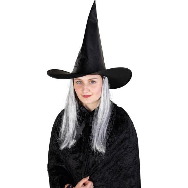 MICA Festival Hexenhut mit grauen Haaren - für Erwachsene