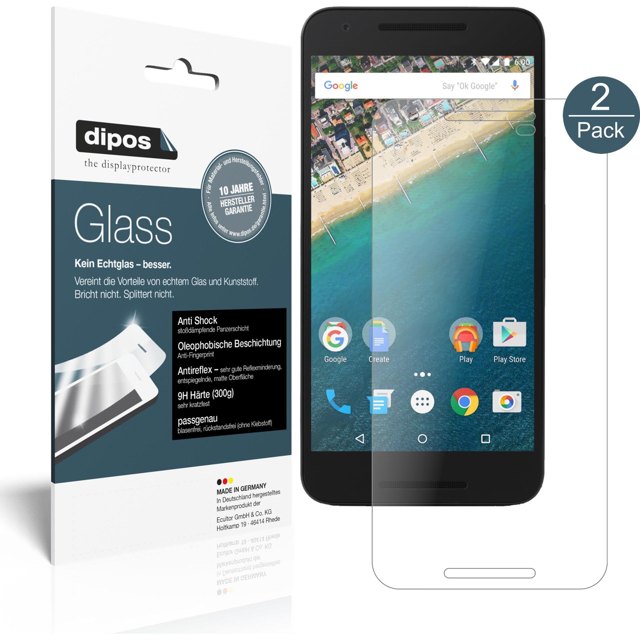 Dipos Displayschutz Anti-Shock (1 Stück, LG Nexus 5X), Smartphone Schutzfolie, Transparent