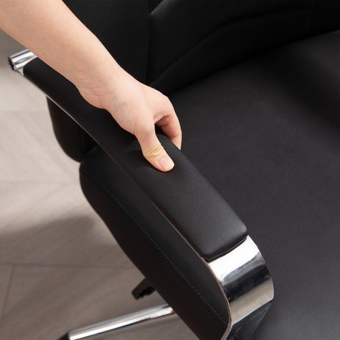 Produktbild Swisshandel24 Bürostuhl mit Kippfunktion gepolstert Schreibtischstuhl höhenverstellbar Schwarz (45 - 52 cm)