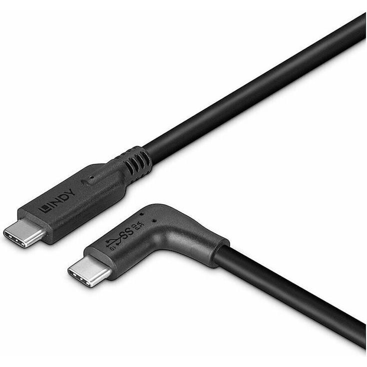 Thumbnail - Lindy 1m USB 3.2 Typ C Kabel 90° gewinkelt (32018) (1 m, USB 3.2 Gen 2), USB Kabel