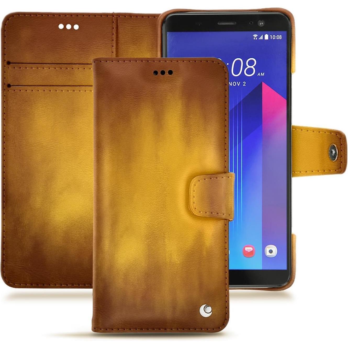 Thumbnail - Noreve Lederschutzhülle Wallet (HTC U11+), Smartphone Hülle, Gold