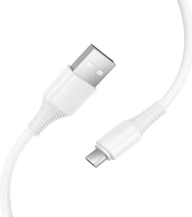 Actual product image Hoco Cable Cable USB A to Micro USB 2,4A 1 m X120 white (1 m, USB 1.0)