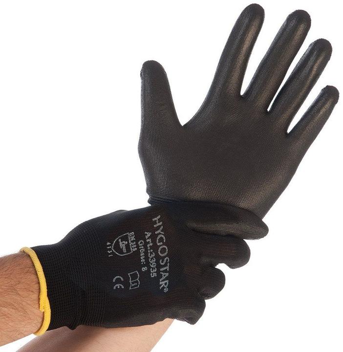 Produktbild franz mensch unisex Arbeitshandschuhe Black Ace schwarz Grösse L 12 Paar (9)