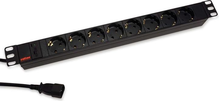 Produktbild Roline 48.26cm 19 Zoll Steckdosenleiste 8fach C14-Stecker schwarz 2.0 m