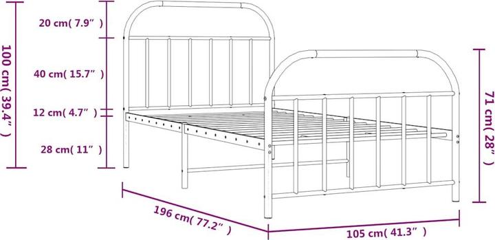 Image du produit vidaXL Bettgestell (100 x 190 cm)