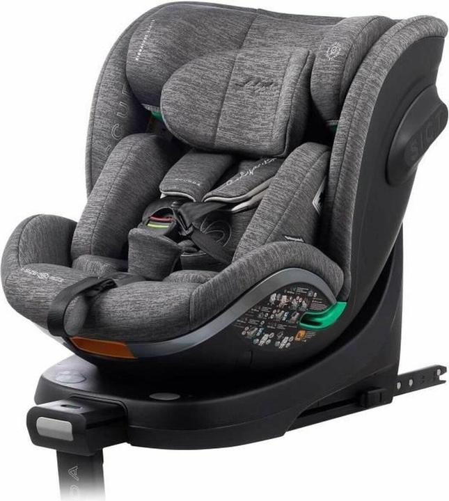 Babyauto Seggiolino auto SCUDDA grigio - ISOFIX, ruotabile a 360°, ECE R129 (Seggiolino per bambini)