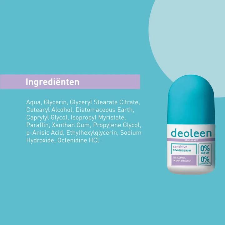 Actual product image Deoleen Deo Roller Sensitive 0% - Gentle And Effective Deodorant (Roll-on)