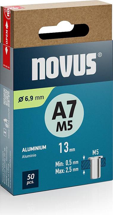 Actual product image Novus Nietmutter A7 M5, L: 11.5 mm Alu