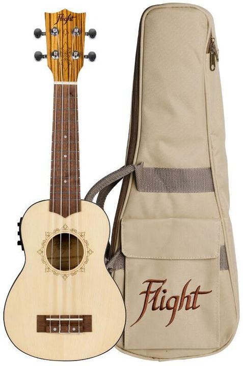 Actual product image Flight Designer Series DUS320 CEQ SP/ZEB electric-acoustic sopraan ukelele met gigbag (Soprano)