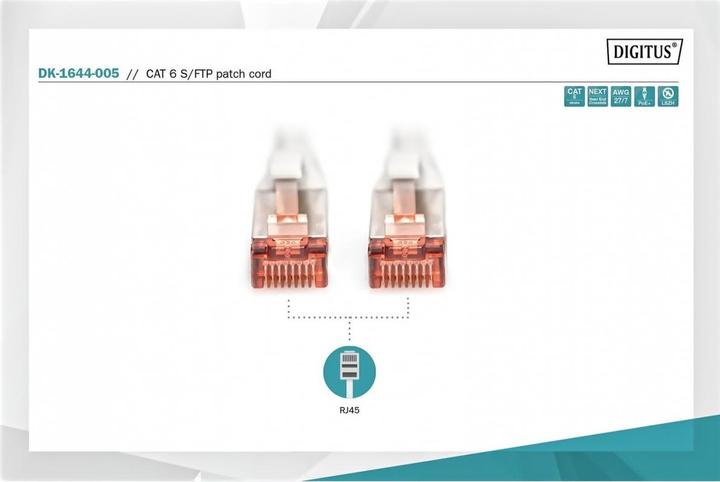 Image du produit Digitus Câble de réseau (S/FTP, CAT6, 0.50 m)
