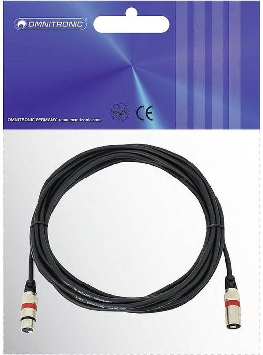 Produktbild Omnitronic XLR Kabel 3pol 7,5m sw/rt (7.50 m, XLR)