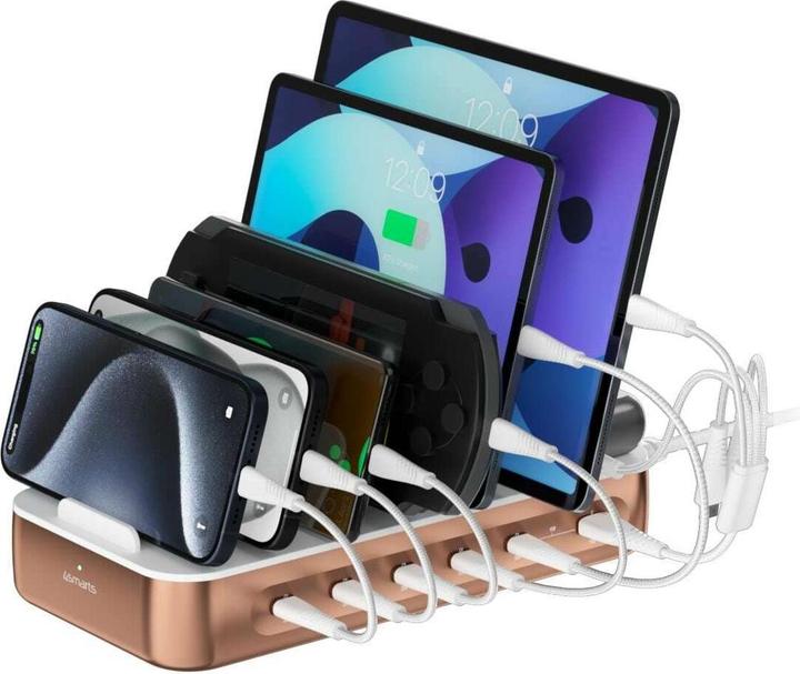 Produktbild 4smarts Ladestation Team 100W 5C/1A inkl. 6 Kabel Kupfer (100 W)