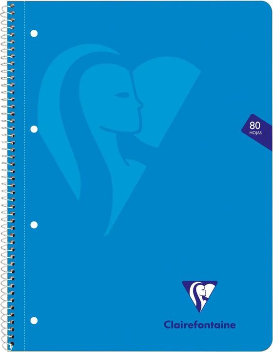 Image du produit Clairefontaine Cahier à spirale Mimesys A4+ 160 pages détachables perforées 4 trous petits carreaux et cadre en-têt (A4+, Quadrillé, Couverture souple)