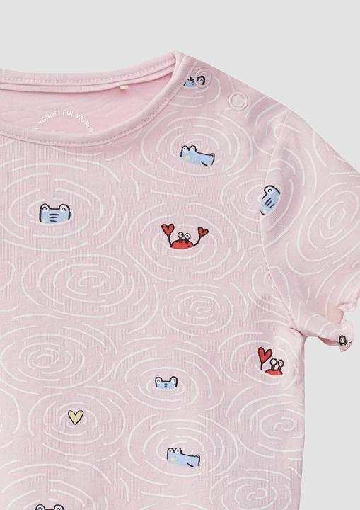 Produktbild S.Oliver T-Shirt Jersey-Shirt mit All-over-Print und Rollsaum (80)