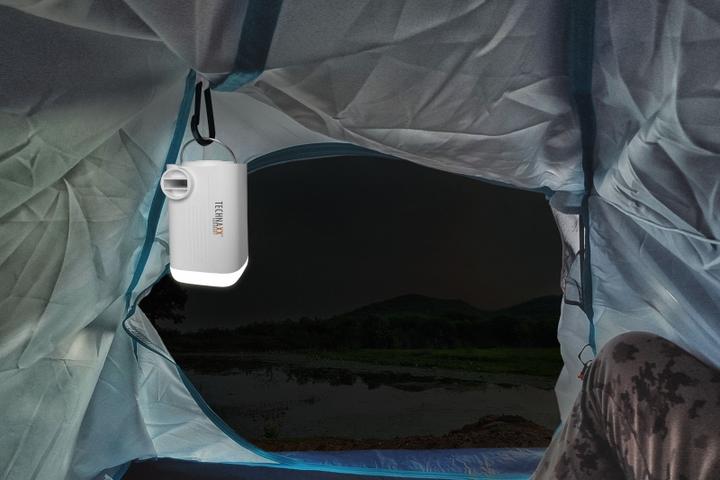 Actual product image Technaxx Mini rechargeable air pump with LED light