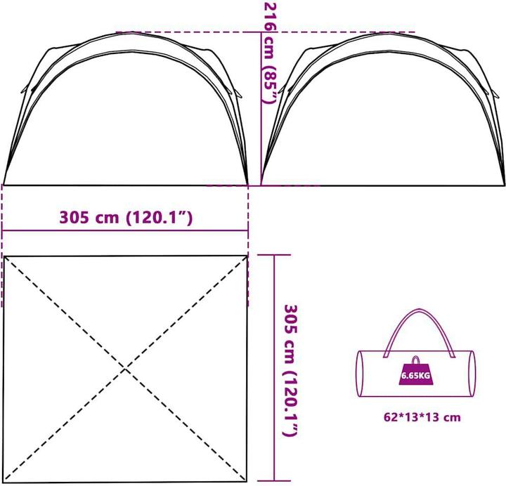Image du produit VidaXL Tente de réception étanche (305 cm, 305 cm)