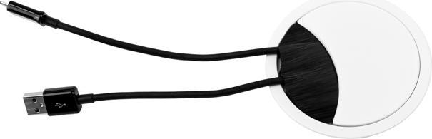 Productafbeelding TecLines TKD002W Tafelkabeldoorvoer rond 80mm, wit (Kabelopening)