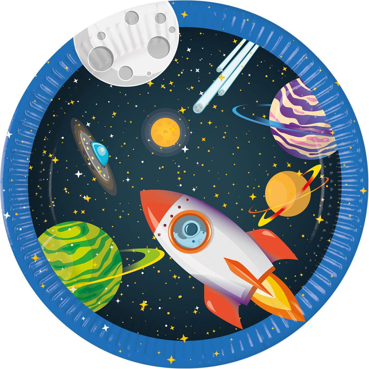 Globos, Einweggeschirr, Pappteller FSC Rocket Space, 8 Stk. (8 x)