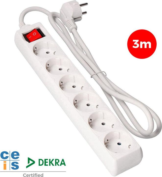 Produktbild EDM Steckerleiste mit 6 Steckdosen und Schalter 41046 Schuko (3 m) (6 x, CEE 7/3, 3 m)