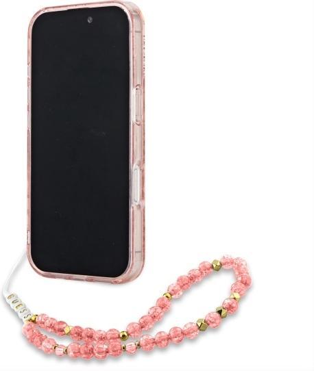 Productafbeelding Guess Bloemen met parelband hoesje voor Apple iPhone 16 Pro - roze (Apple iPhone 16 Pro)
