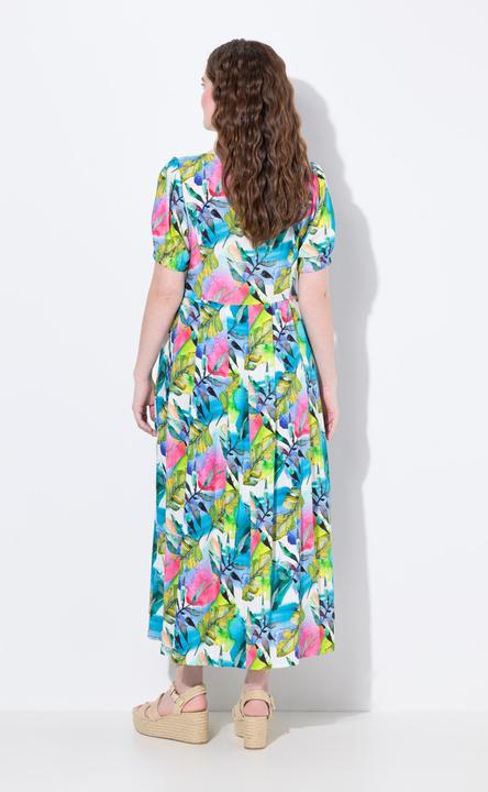 Produktbild Ulla Popken Leinenmix-Maxikleid, Rundhals, Halbarm, Taschen (56)