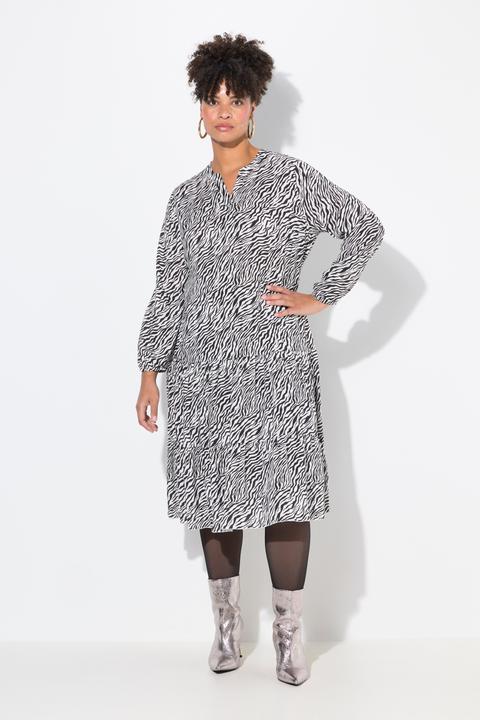 Produktbild Miamoda Midikleid, Zebramuster, Saumvolants (48)