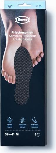 Image du produit Flawa Semelles fraîches ultra fines noires 8 paires, taille S 36/38