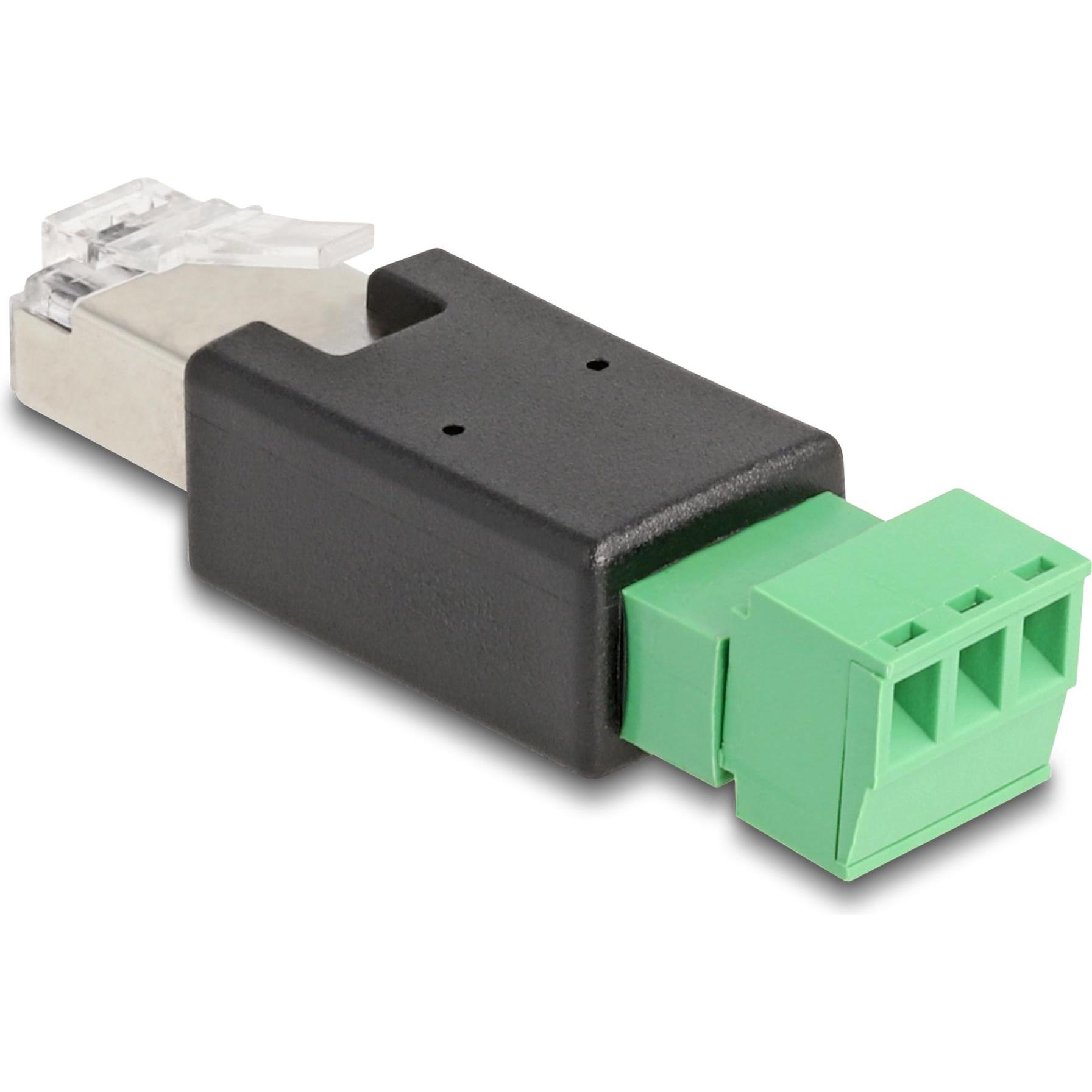 Thumbnail - Delock RJ45 Stecker zu Terminalblock Adapter 3 Pin 2-teilig (Netzwerkkabel Stecker), Netzwerk Zubehör