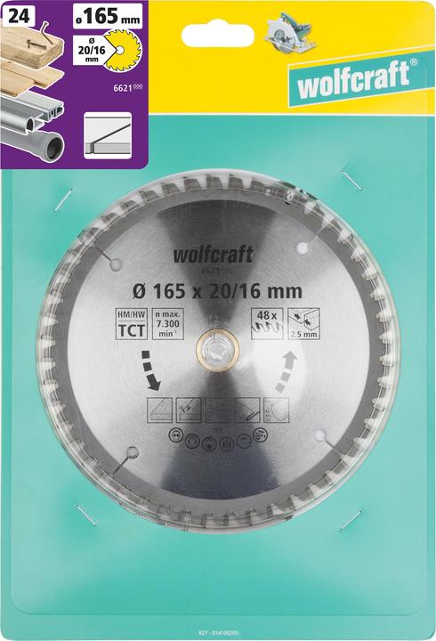 Produktbild wolfcraft wolfcraft 1 Kreissägeblatt HM 56 Z. ø184x20/16 mm