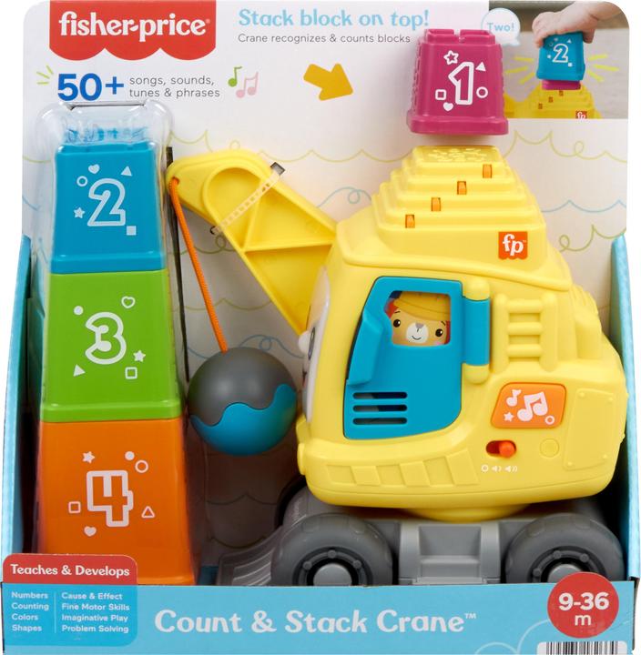Fisher-Price Count & Stack Crane- (D, F, I, E)