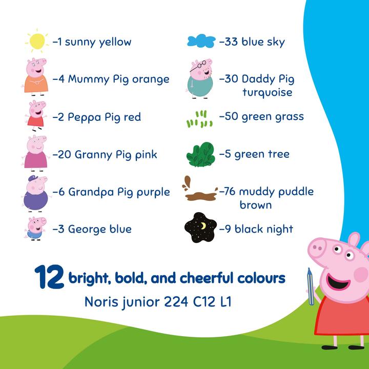 Produktbild Staedtler Peppa Pig Kinderwachsmalkreiden und Schaber (12x)