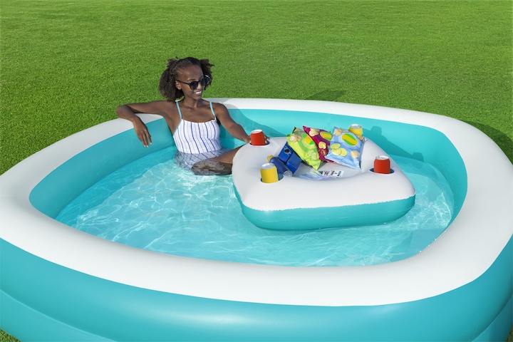 Image du produit Bestway Piscine familiale gonflable avec console centrale amovible Sippin' Summer™ 2,18 m x 2,18 m x 48 cm