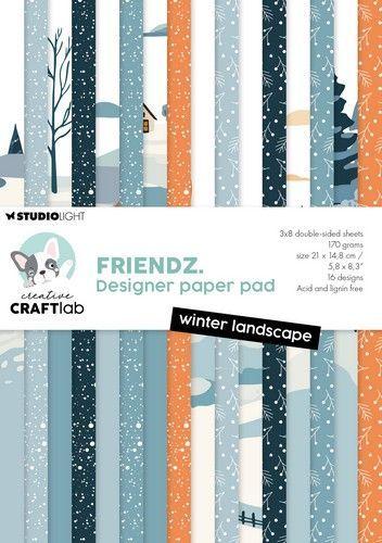 Produktbild art by marlene Design Papierblock "Winter landscape" 24 Blatt Friendz (170 g/m², 24 x)