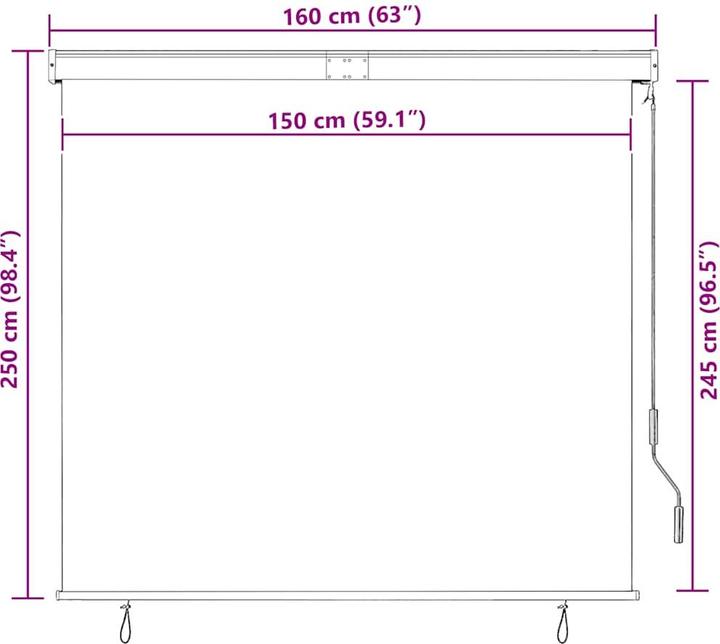 Produktbild vidaXL Aussenrollo (160 x 250 cm)