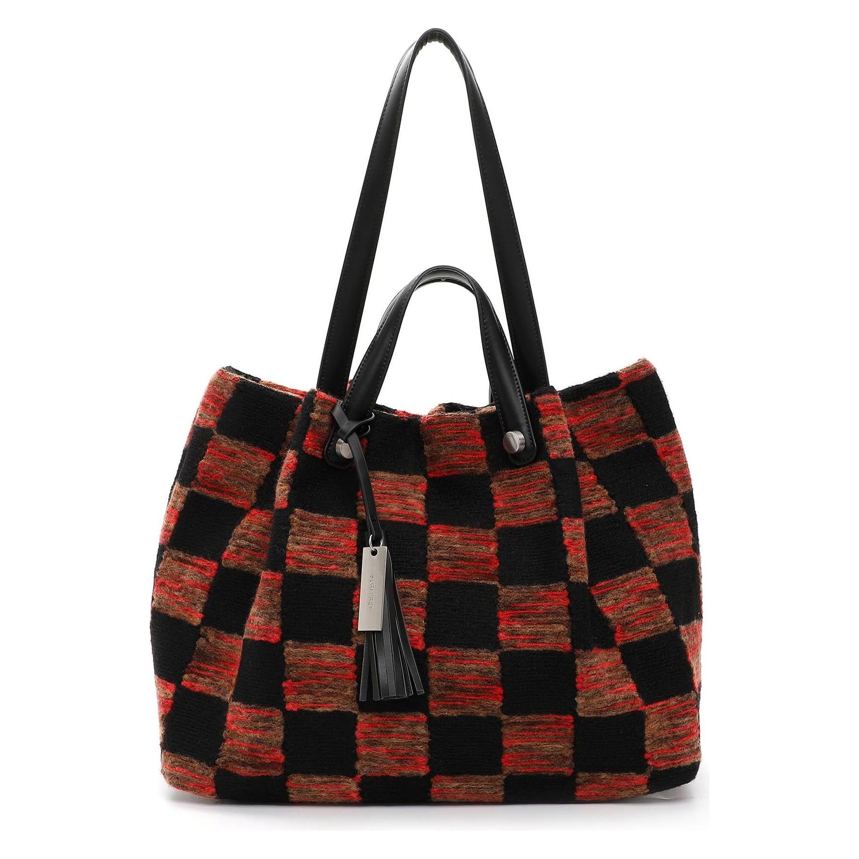 Suri Frey, Damen, Tasche, Shopper July, Schwarz, Rot, (22.13 l)