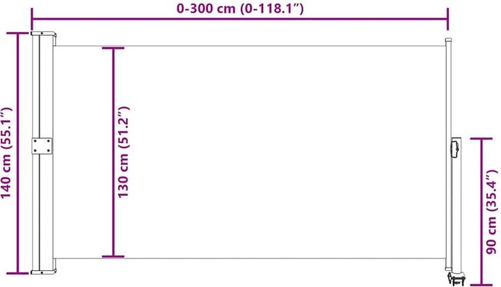 Produktbild vidaXL Seitenmarkise (3 m)