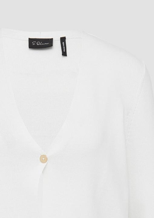 Immagine prodotto S.Oliver Strickjacke Kurzer Feinstrick-Cardigan aus Viskosemix mit Knopf (46)