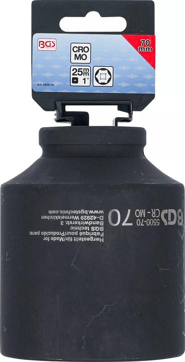 Produktbild BGS Kraft-Steckschlüssel-Einsatz Sechskant, tief Antrieb Innenvierkant 25 mm (1") SW 70 mm (70 mm)