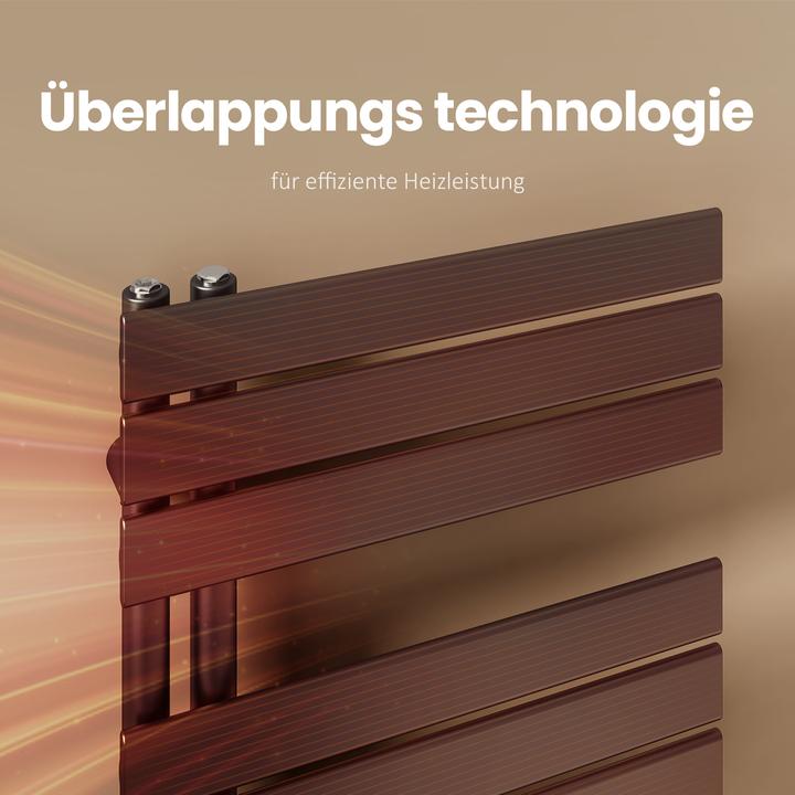 Emke Bathroom Radiator Towel Rail Adjustable Temperature Control 160x50cm Black 794W (794 W)